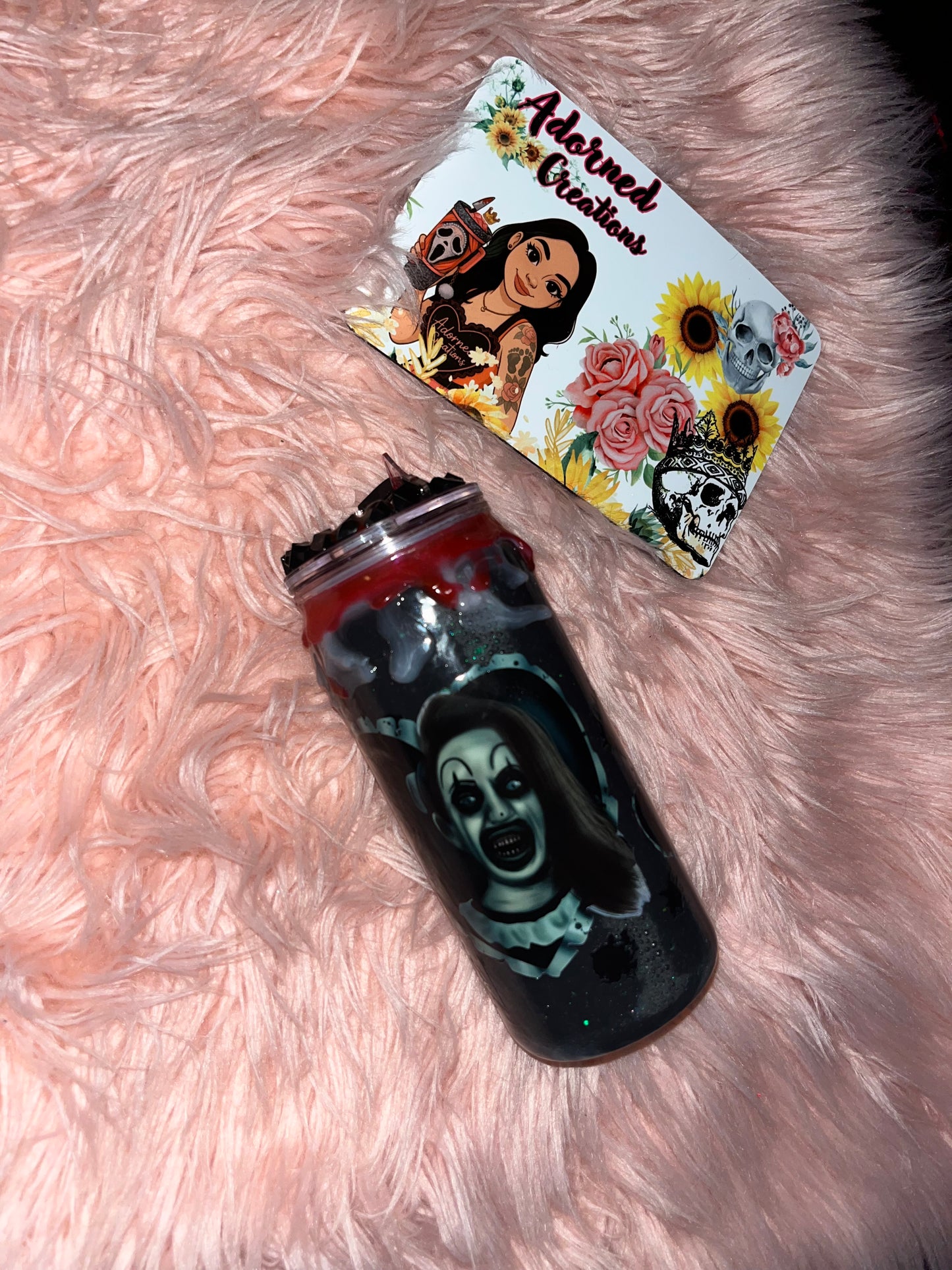 20 oz acrylic Pale Girl snowglobe tumbler!