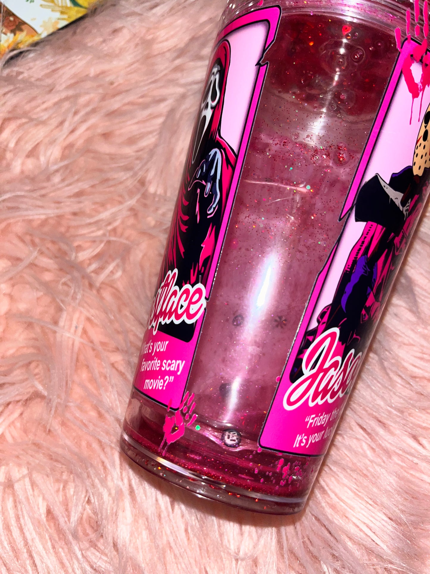 💖🔪 Pink Slasher Snowglobe Tumbler (16 oz)