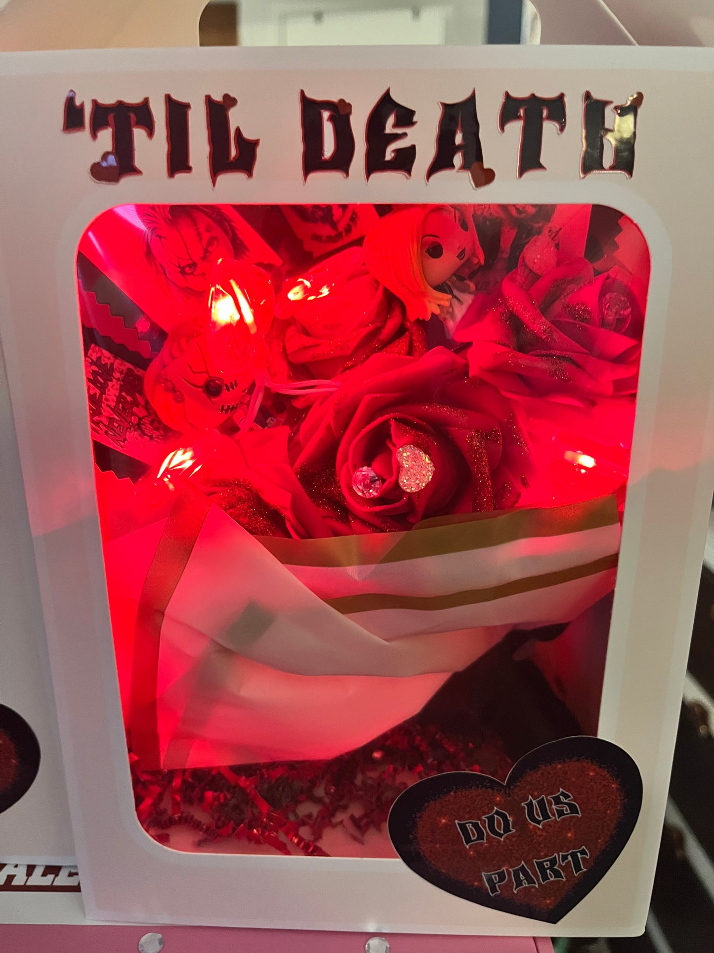 TIL Death Do Us Part Chucky and Tiffany forever roses bouquet