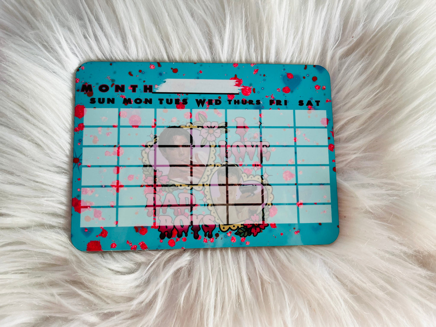 Custom Magnetic Dry Erase Calendar Board – 5x7 Wooden Monthly Planner (Includes Marker) | Horror & Pop Culture Designs