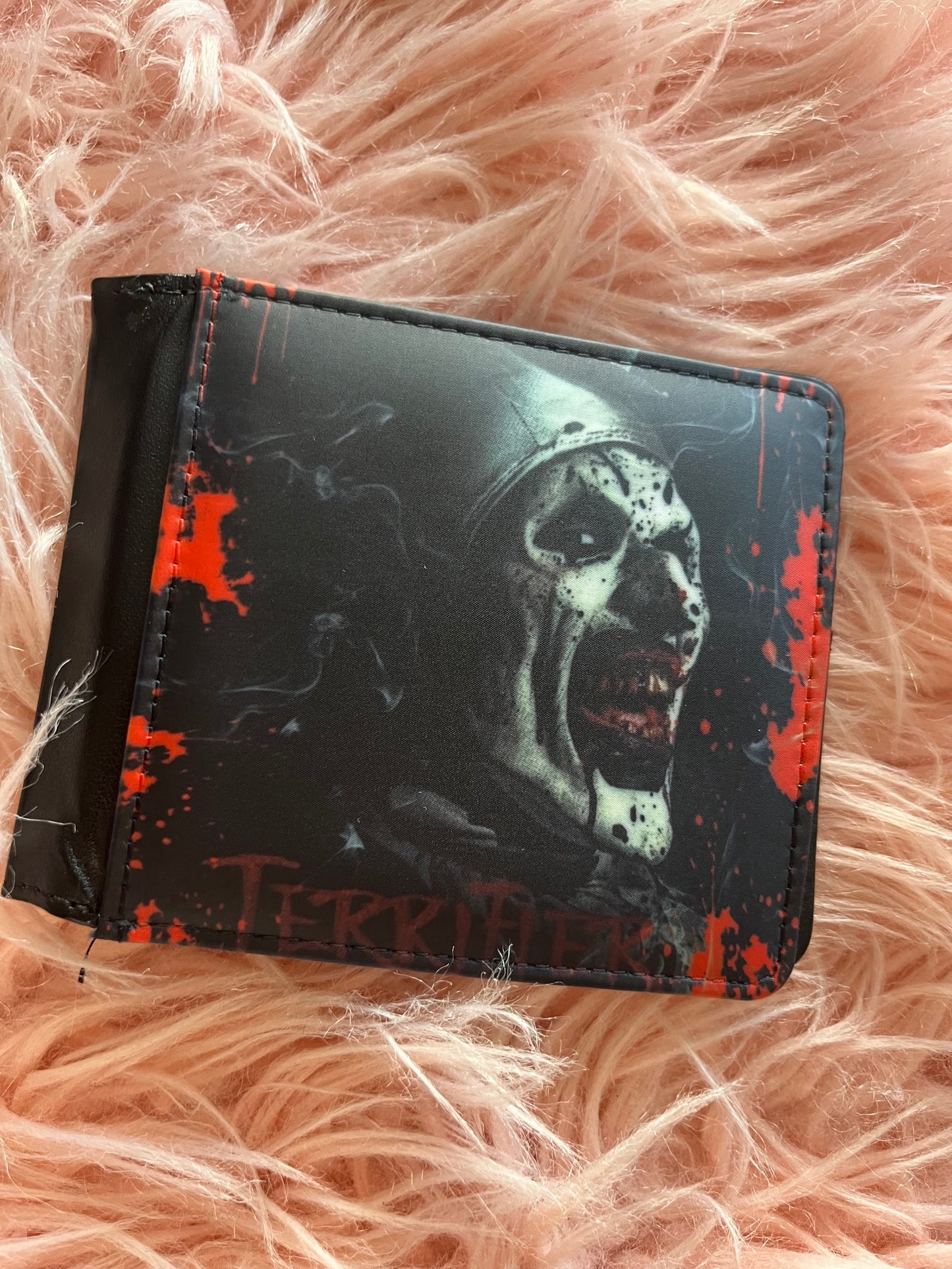 Men’s Art the clown faux leather wallet