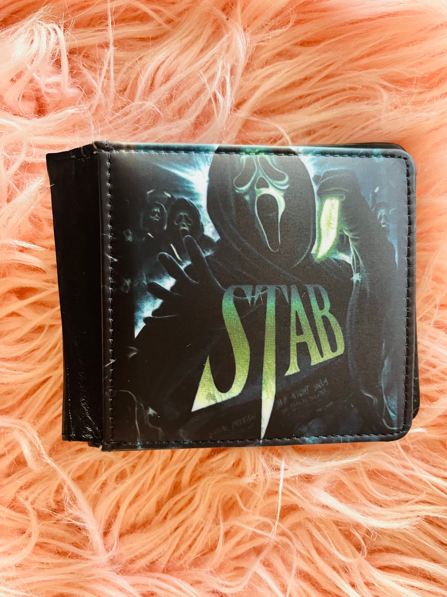 Men’s Ghost face faux leather wallet