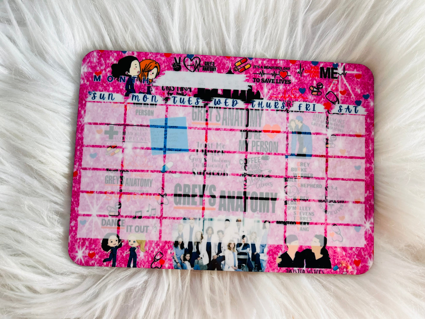Custom Magnetic Dry Erase Calendar Board – 5x7 Wooden Monthly Planner (Includes Marker) | Horror & Pop Culture Designs