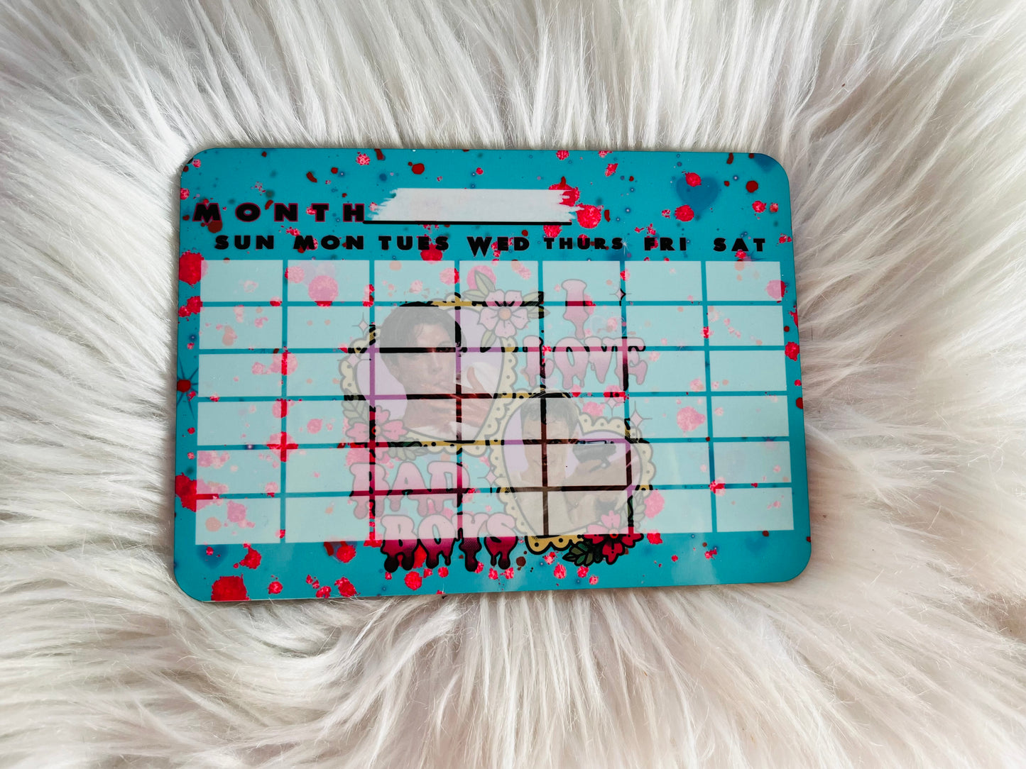 Custom Magnetic Dry Erase Calendar Board – 5x7 Wooden Monthly Planner (Includes Marker) | Horror & Pop Culture Designs