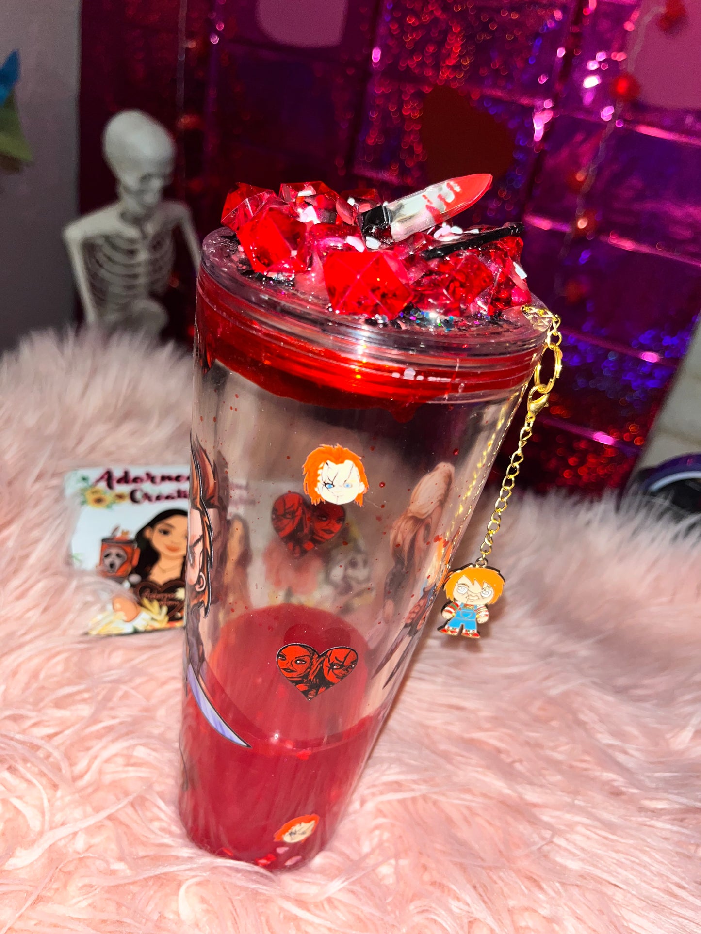 24 oz blood drop Tiffany and Chucky tumbler!