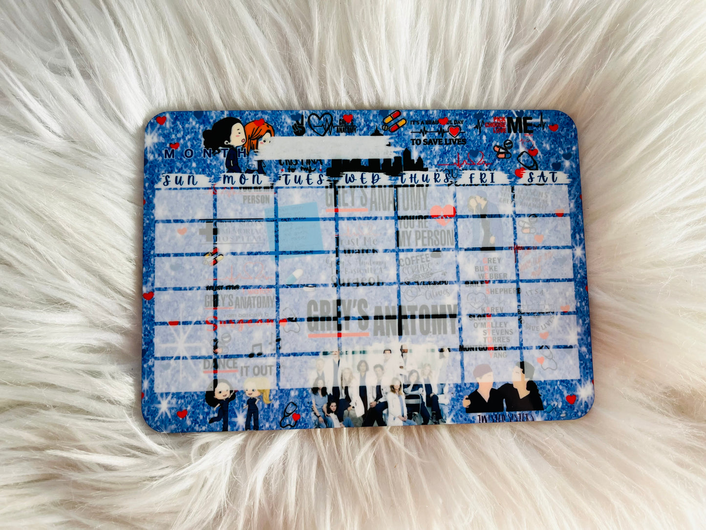 Custom Magnetic Dry Erase Calendar Board – 5x7 Wooden Monthly Planner (Includes Marker) | Horror & Pop Culture Designs