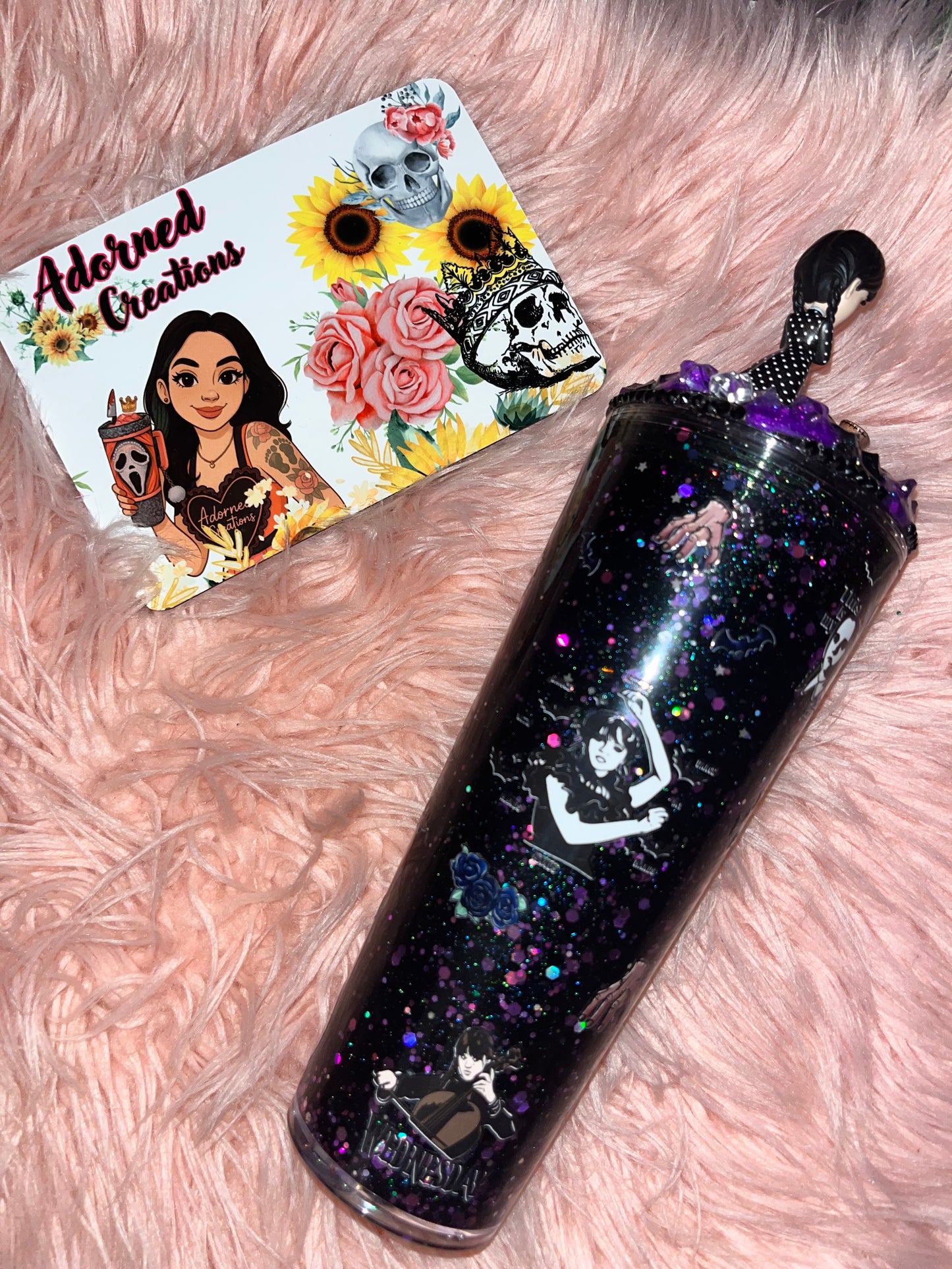 ABCDE-FU 20 oz glass tumbler with slow drip hearts! 💕