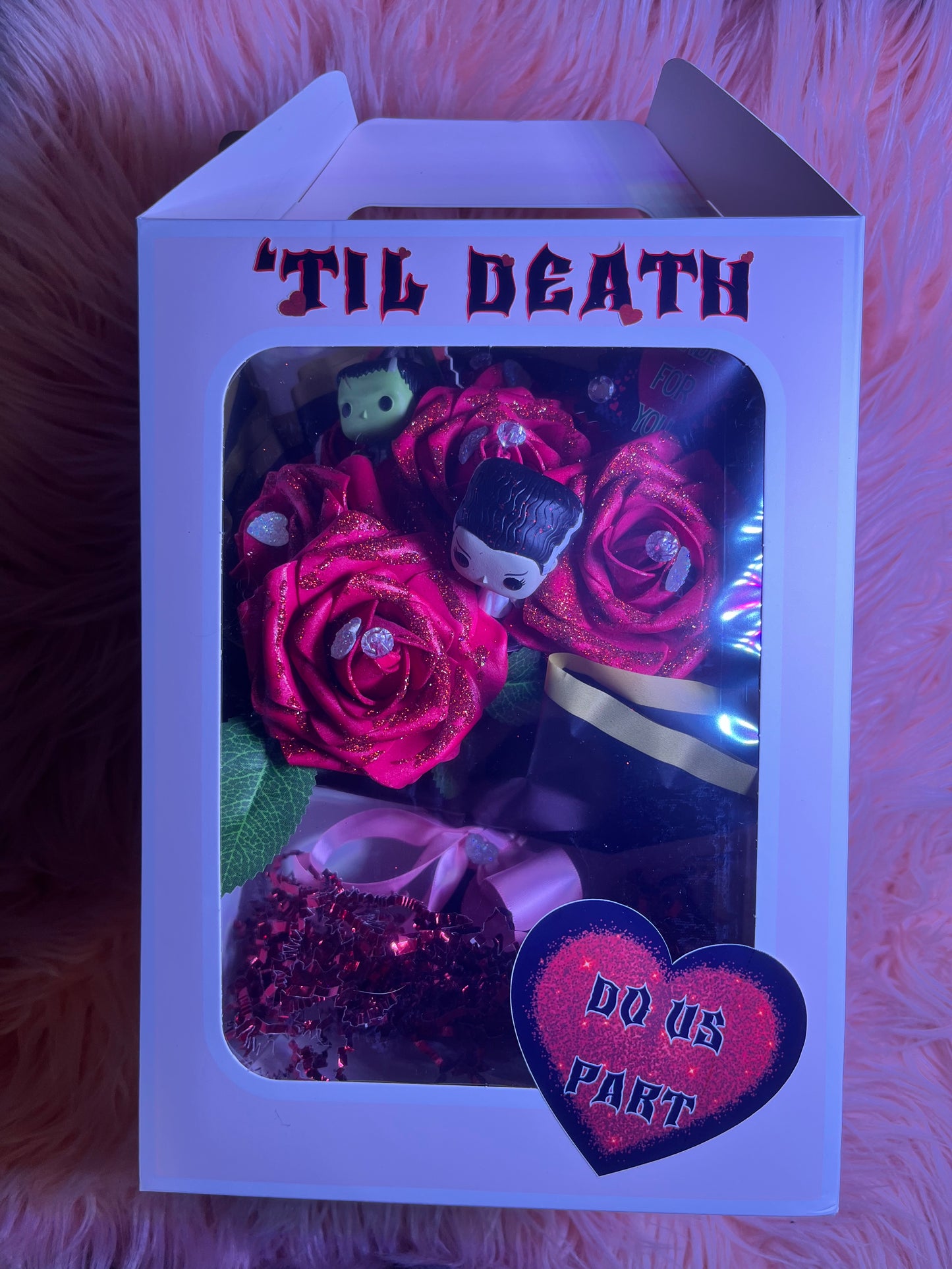 TIL Death Do Us Part Frankenstein and Bride forever roses bouquet