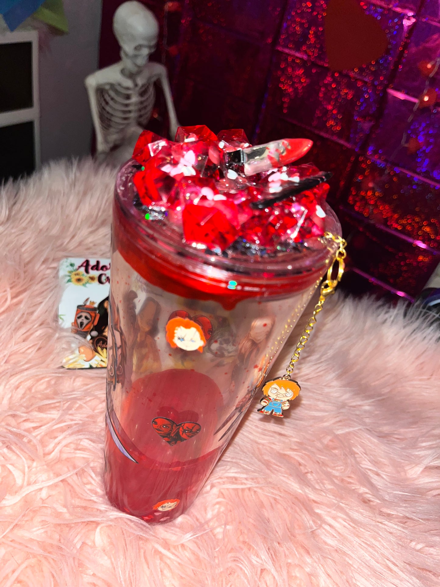 24 oz blood drop Tiffany and Chucky tumbler!