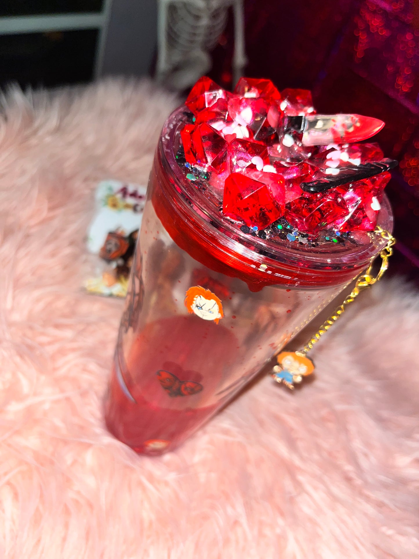 24 oz blood drop Tiffany and Chucky tumbler!