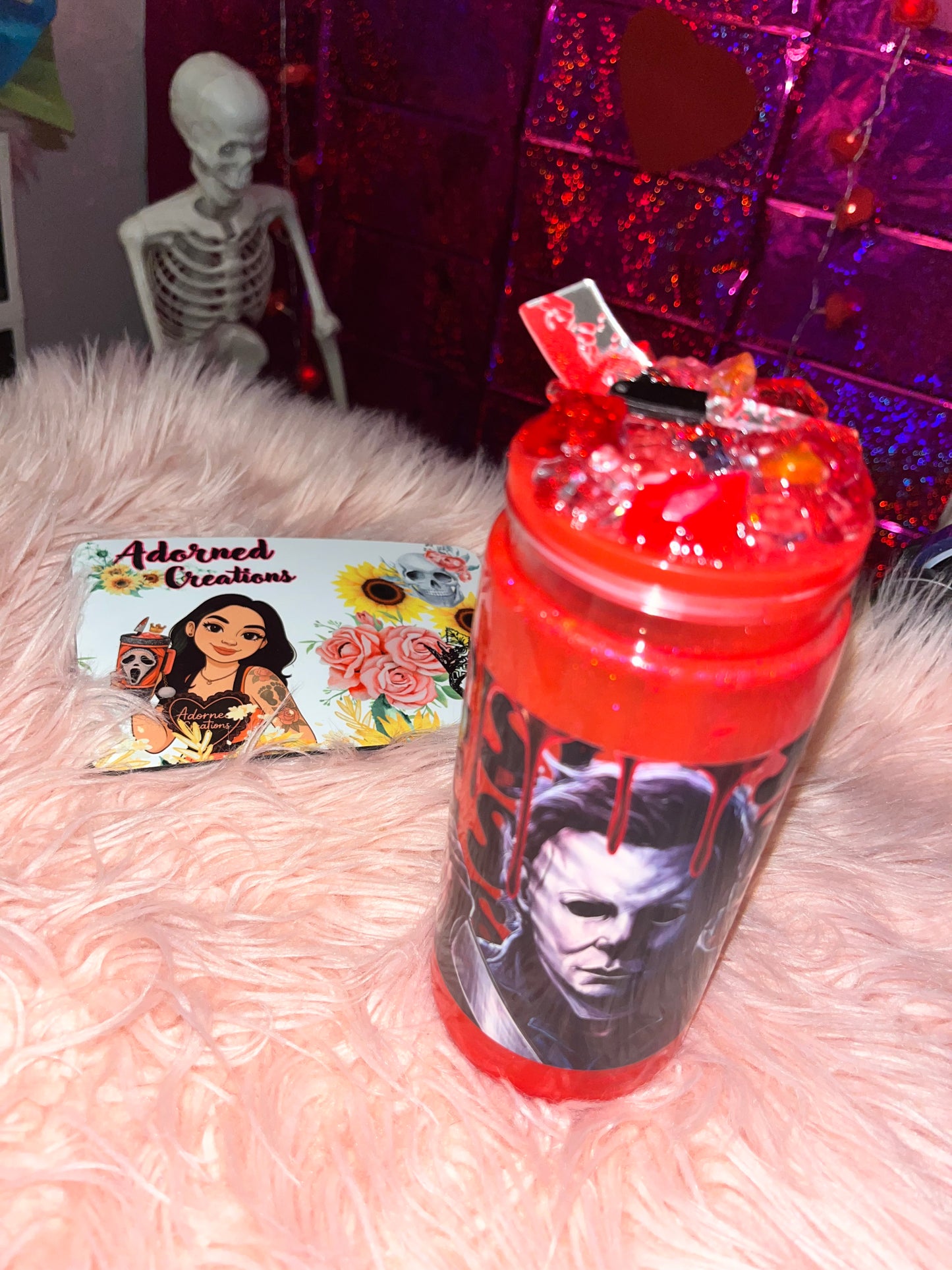 🔪 20 oz acrylic Michael Myers “Slow Drip” Snowglobe Tumbler 🔪