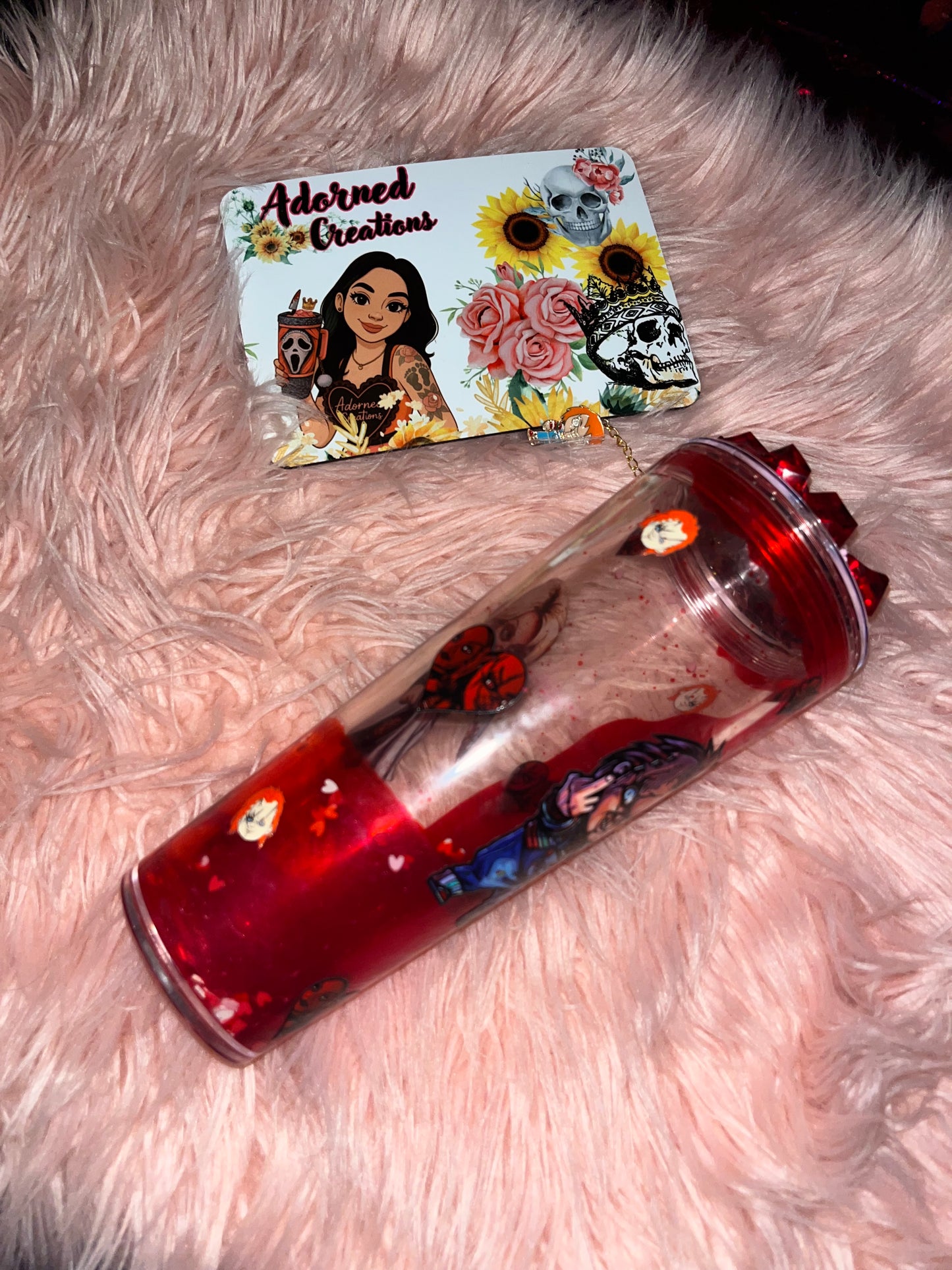 24 oz blood drop Tiffany and Chucky tumbler!