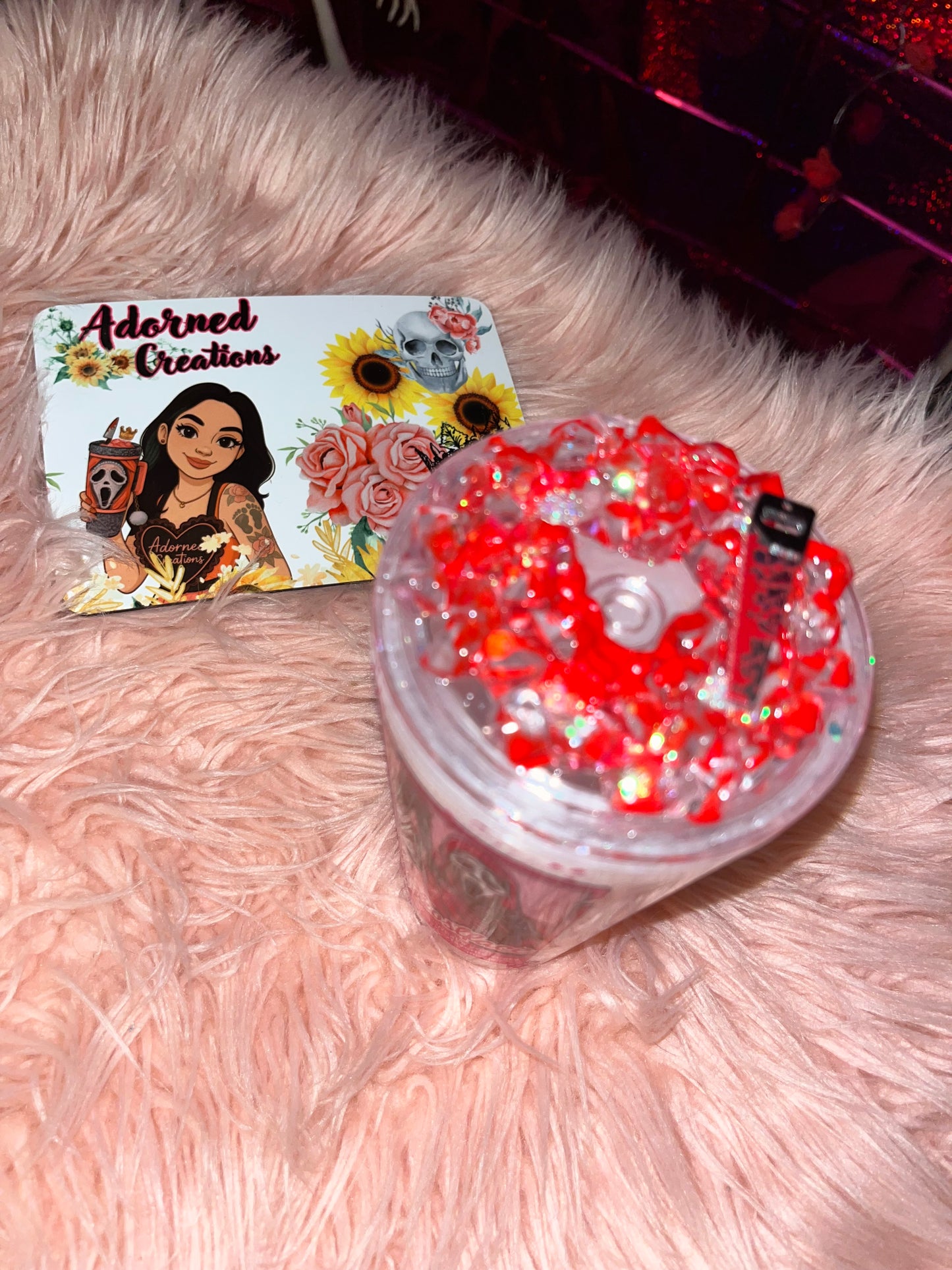 16 oz Barbie Horror themed snowglobe tumbler!