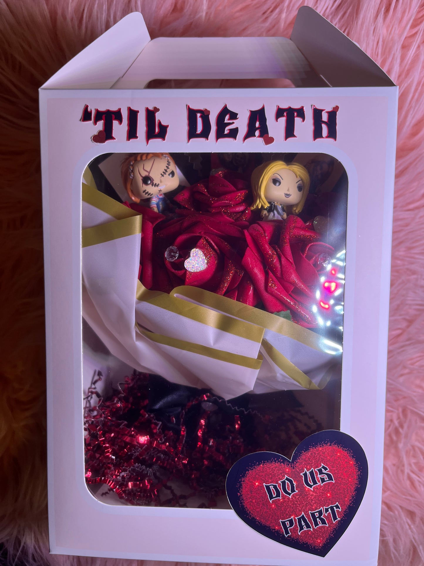 TIL Death Do Us Part Chucky and Tiffany forever roses bouquet