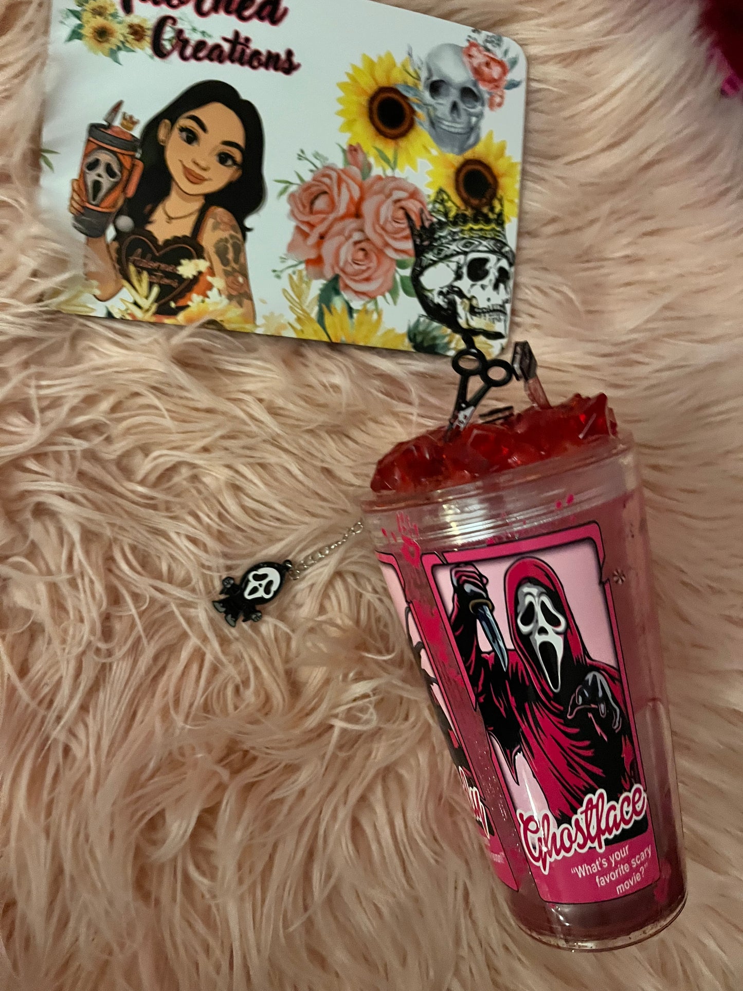 💖🔪 Pink Slasher Snowglobe Tumbler (16 oz)