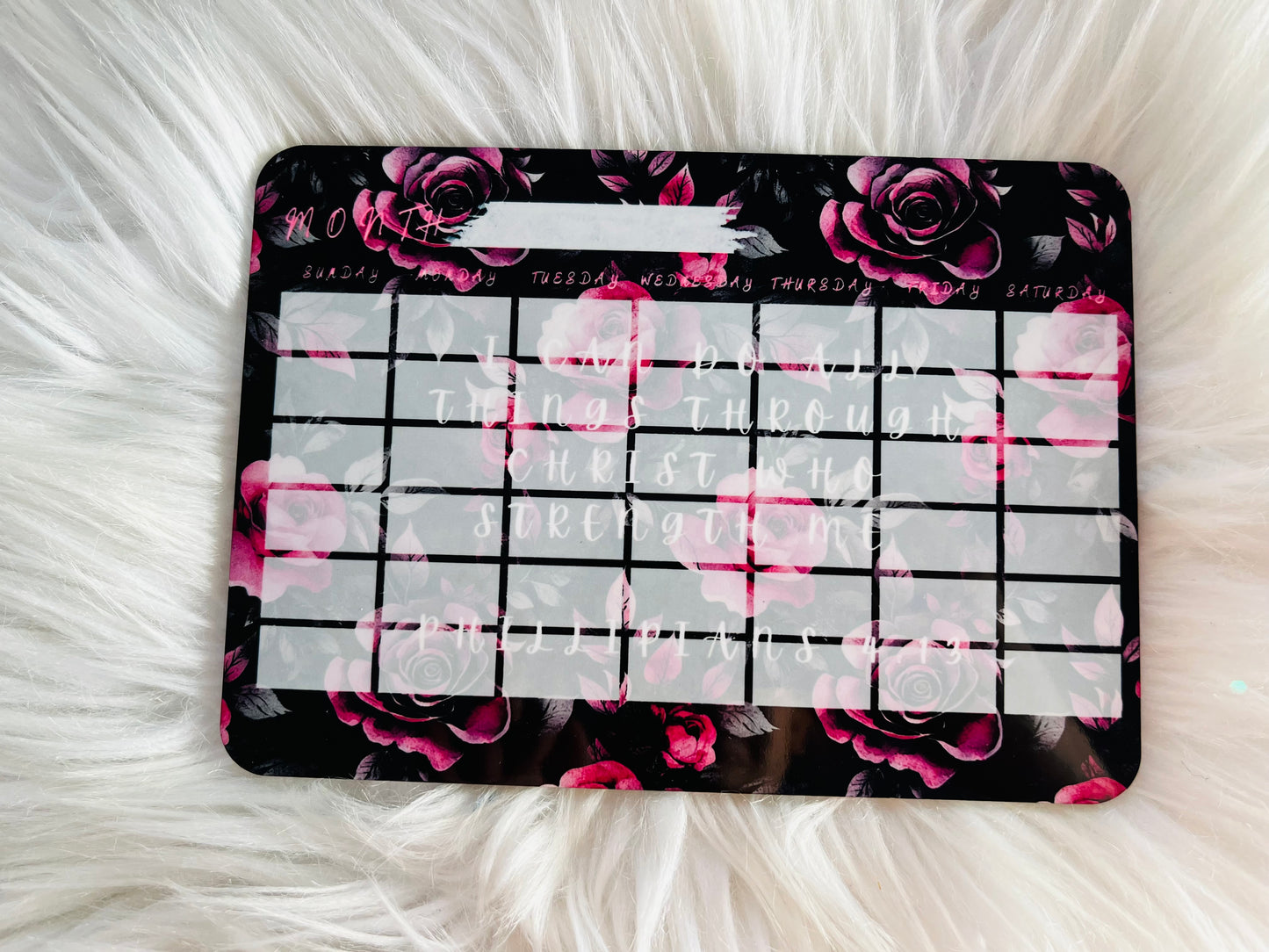 Custom Magnetic Dry Erase Calendar Board – 5x7 Wooden Monthly Planner (Includes Marker) | Horror & Pop Culture Designs