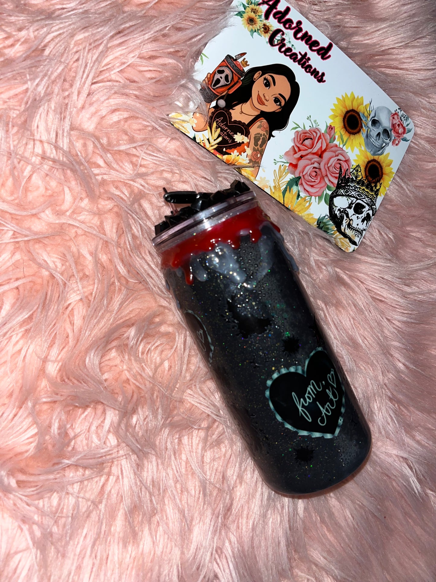 20 oz acrylic Pale Girl snowglobe tumbler!