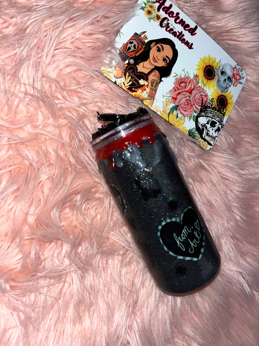 20 oz acrylic Pale Girl snowglobe tumbler!
