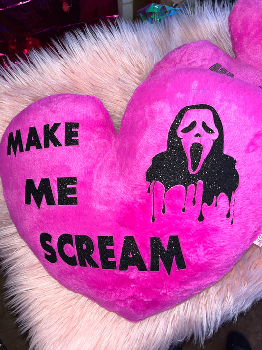 16.5 inch Make Me Scream Heart shaped plush! *Black**