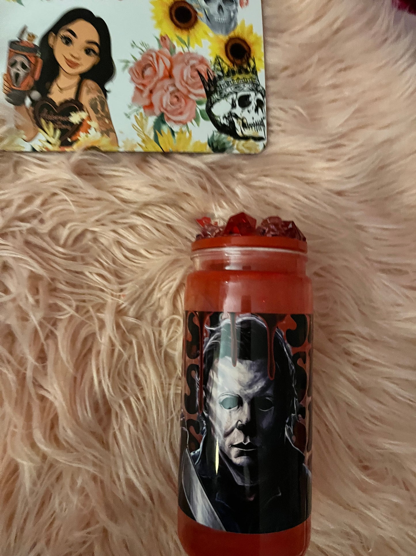 🔪 20 oz acrylic Michael Myers “Slow Drip” Snowglobe Tumbler 🔪