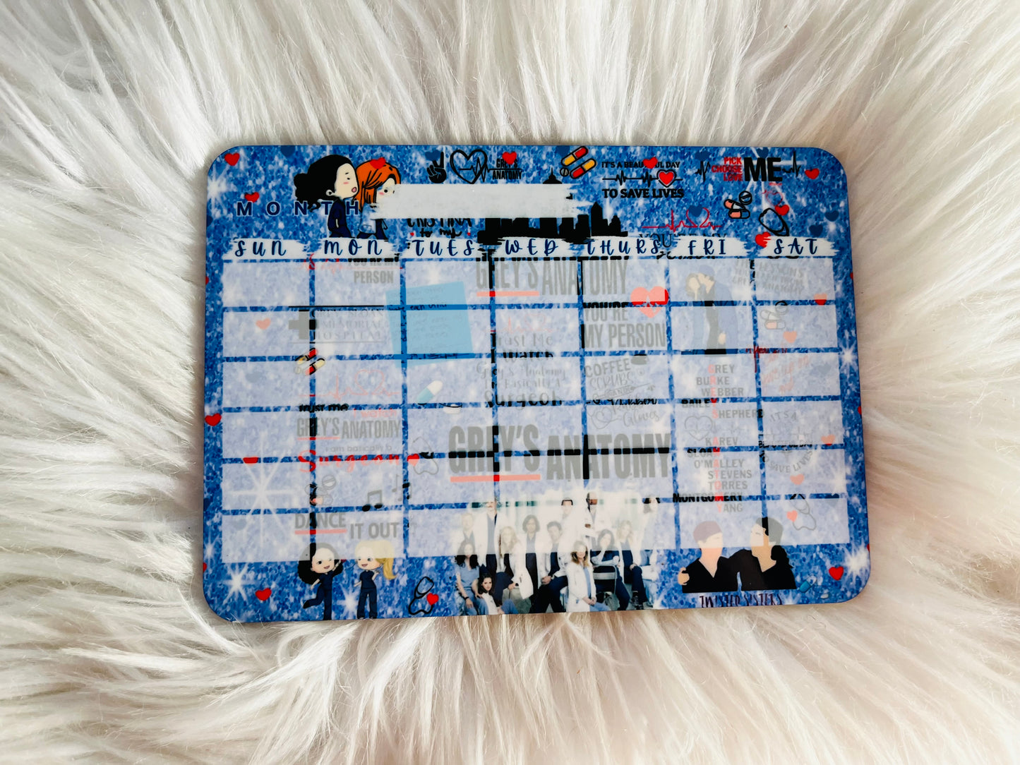 Custom Magnetic Dry Erase Calendar Board – 5x7 Wooden Monthly Planner (Includes Marker) | Horror & Pop Culture Designs