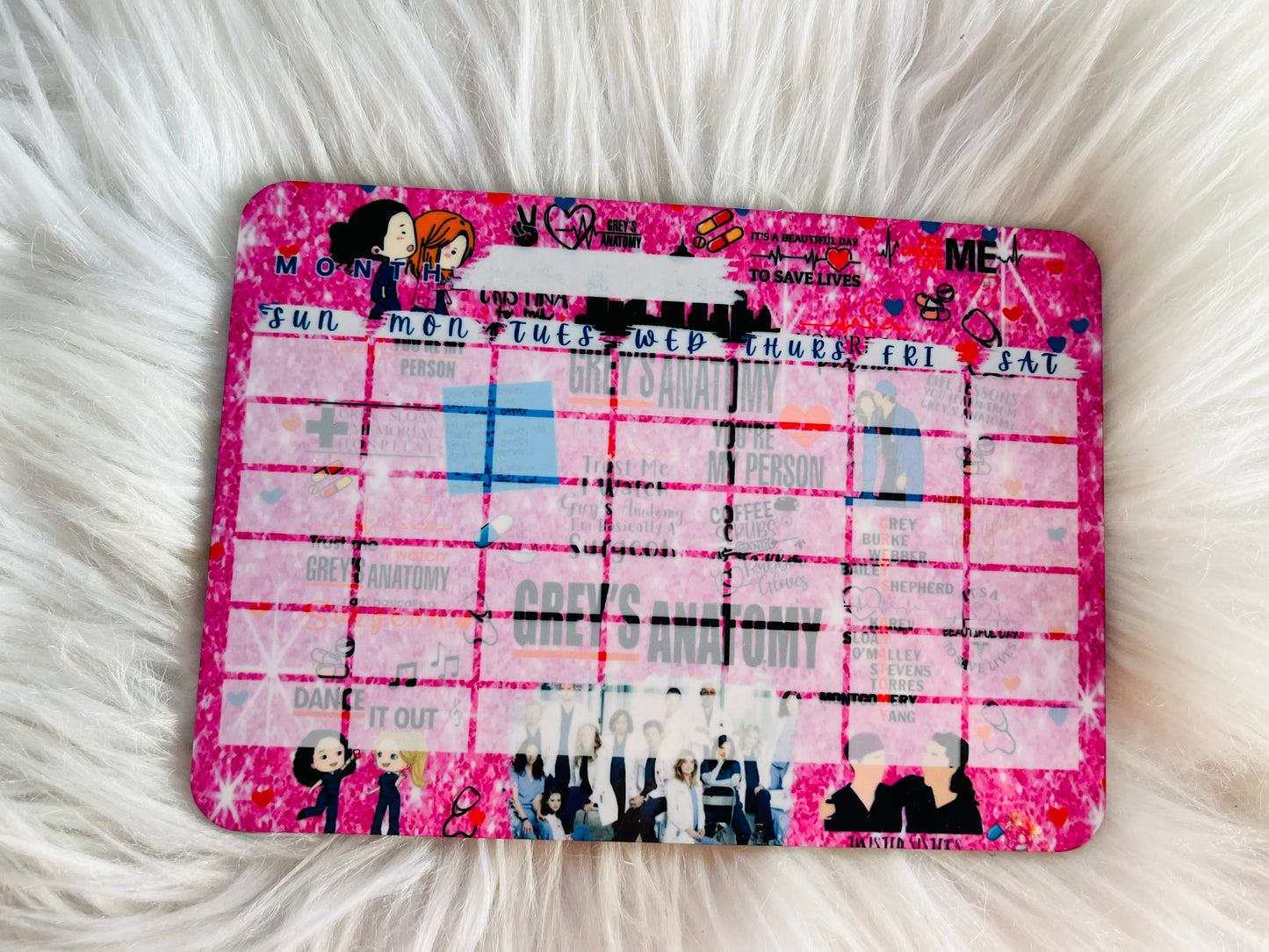 Custom Magnetic Dry Erase Calendar Board – 5x7 Wooden Monthly Planner (Includes Marker) | Horror & Pop Culture Designs