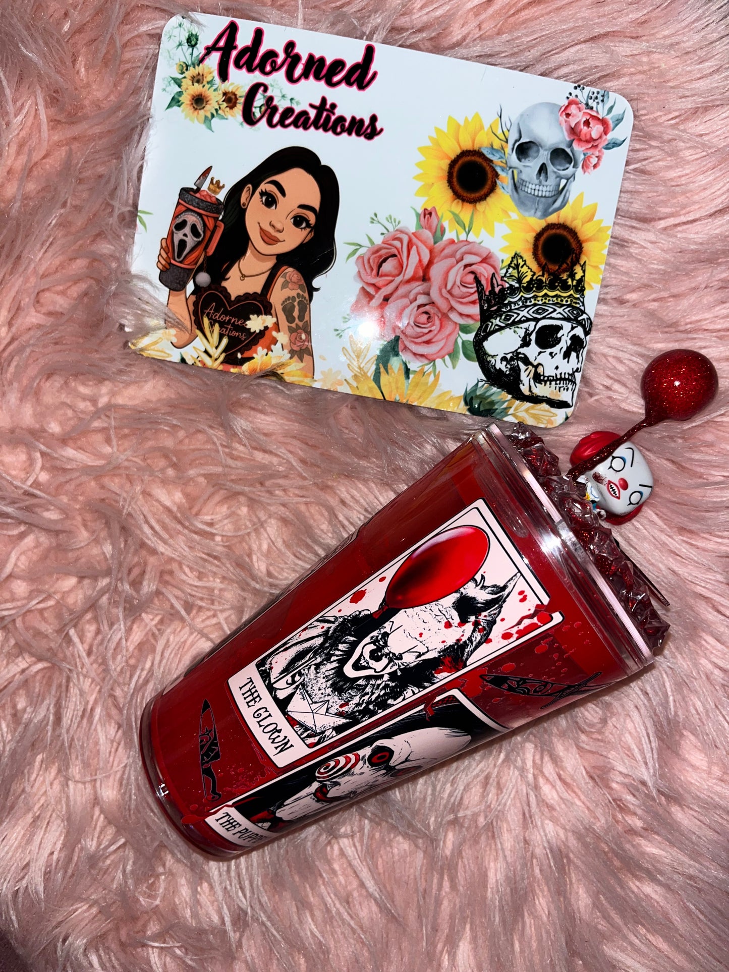 🎈🩸 Pennywise Blood Drip Character Tumbler (16 oz)