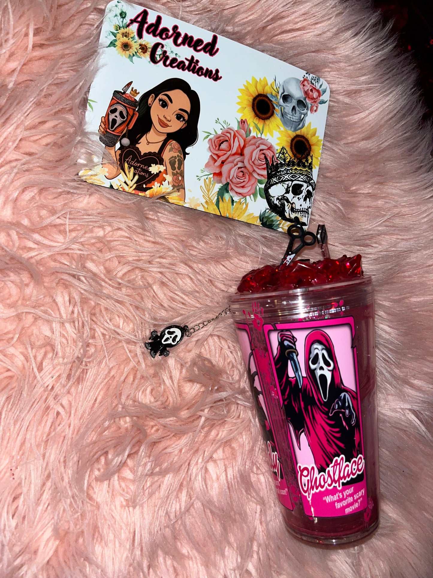 💖🔪 Pink Slasher Snowglobe Tumbler (16 oz)