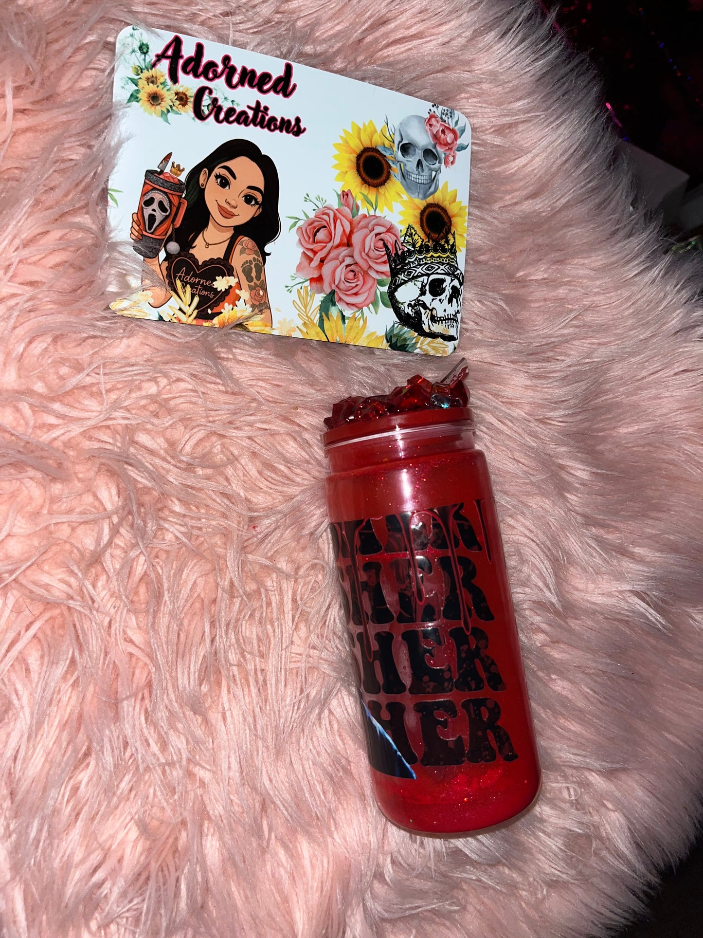 🔪 20 oz acrylic Michael Myers “Slow Drip” Snowglobe Tumbler 🔪
