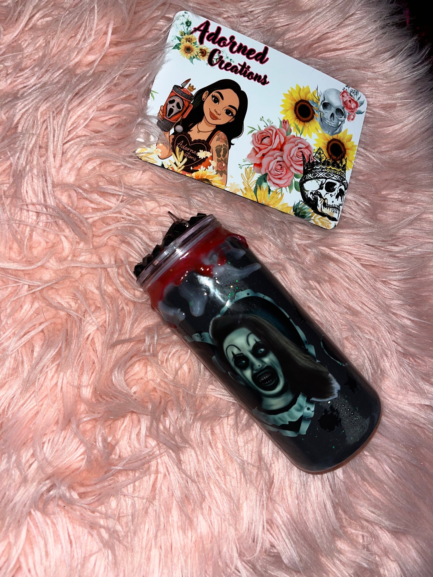 20 oz acrylic Pale Girl snowglobe tumbler!