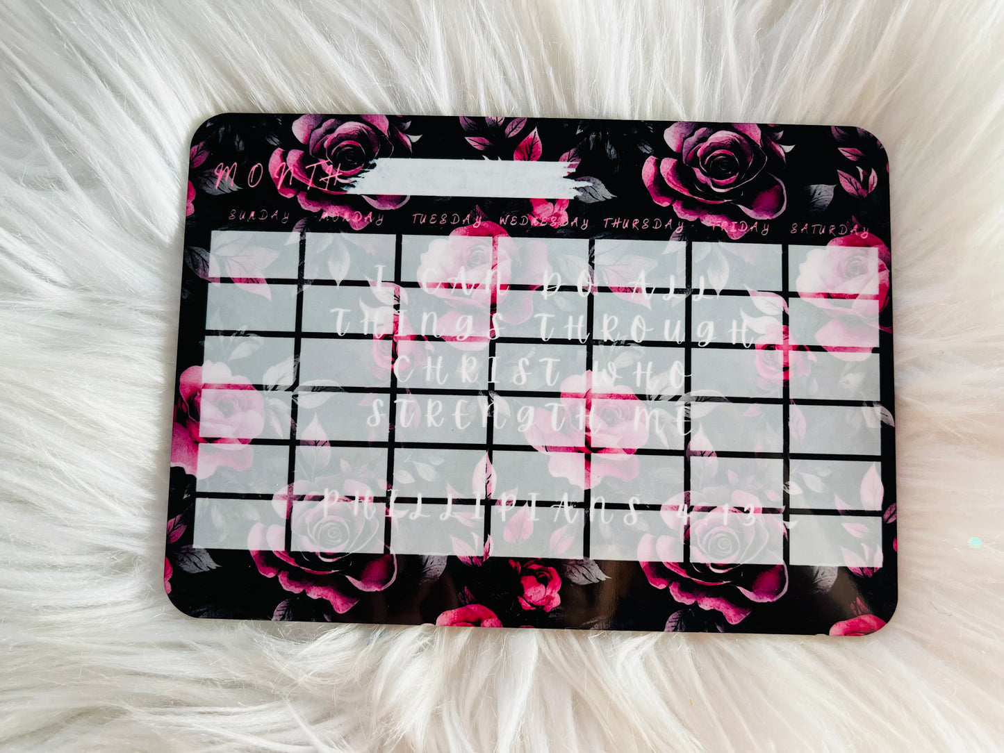 Custom Magnetic Dry Erase Calendar Board – 5x7 Wooden Monthly Planner (Includes Marker) | Horror & Pop Culture Designs